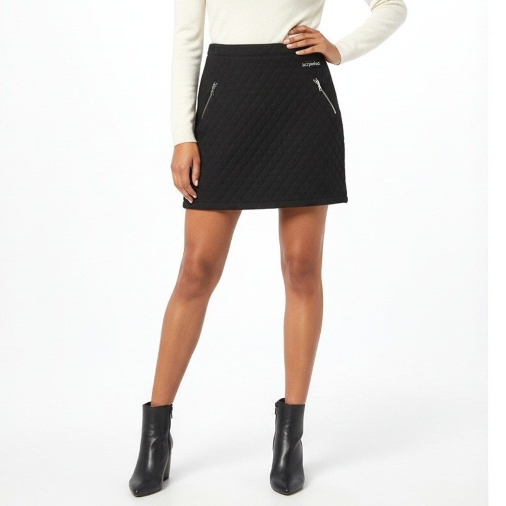 kc parker Women Skirt Quilted Zip Woven Mini Casual 16 streetwear